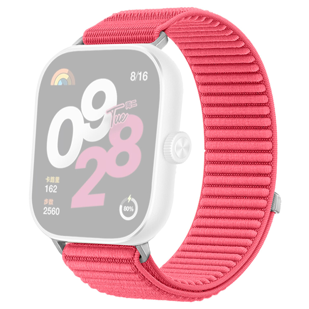 (Water ) For Xiaomi Mi Watch 5 / 4 Wrist Strap Magic Tape Nylon Woven Watch Band Red 6914287162587