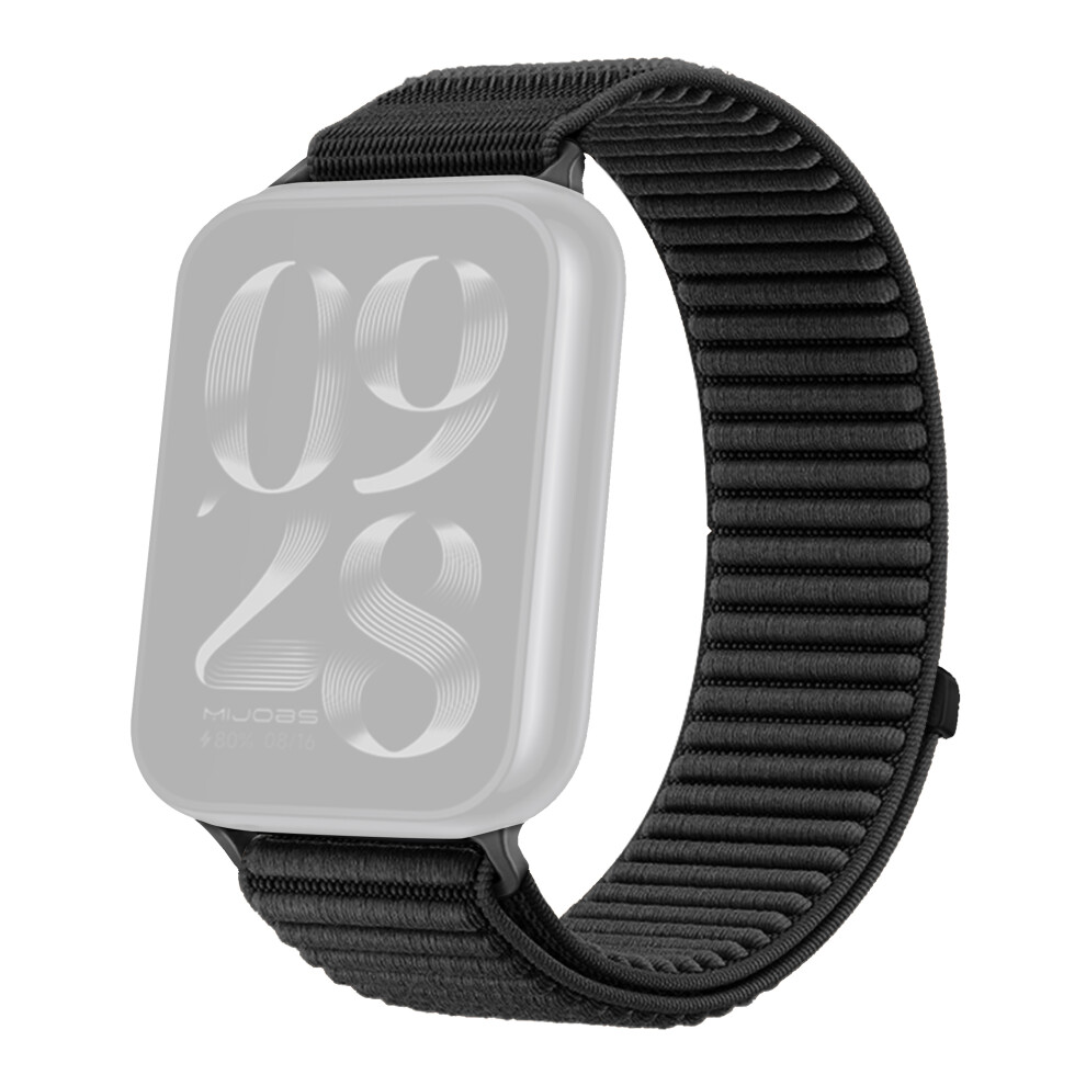(Black) For Xiaomi Smart Band 9 Pro / 8 Pro Wrist Strap Magic Tape Nylon Woven Watch Band Black 6914286286116