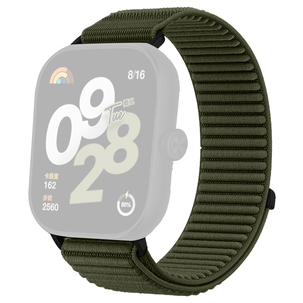 (Dark ) For Xiaomi Redmi Watch 5 / 4 Wrist Strap Magic Tape Nylon Woven Watch Band Green 6914287113343