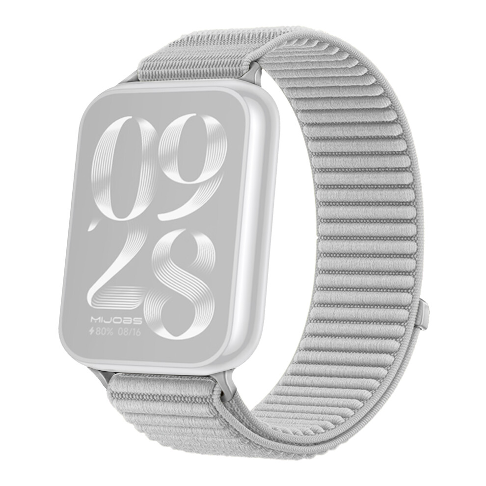 (Grey) For Xiaomi Smart Band 9 Pro / 8 Pro Wrist Strap Magic Tape Nylon Woven Watch Band Grey 6914287495036