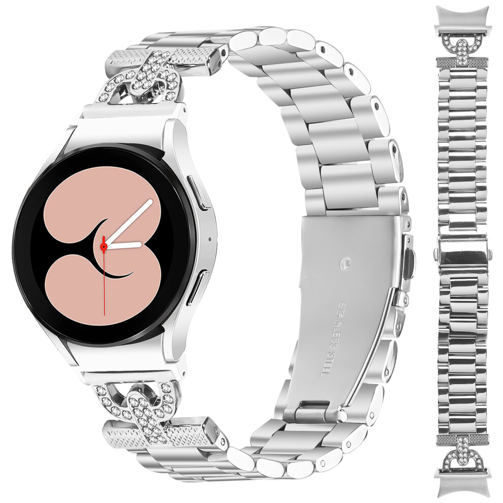 Watch Strap With Connector For Samsung Galaxy Watch6 40Mm / 44Mm / 6 Classic 43Mm / 47Mm Meta - Silver 6914282578574