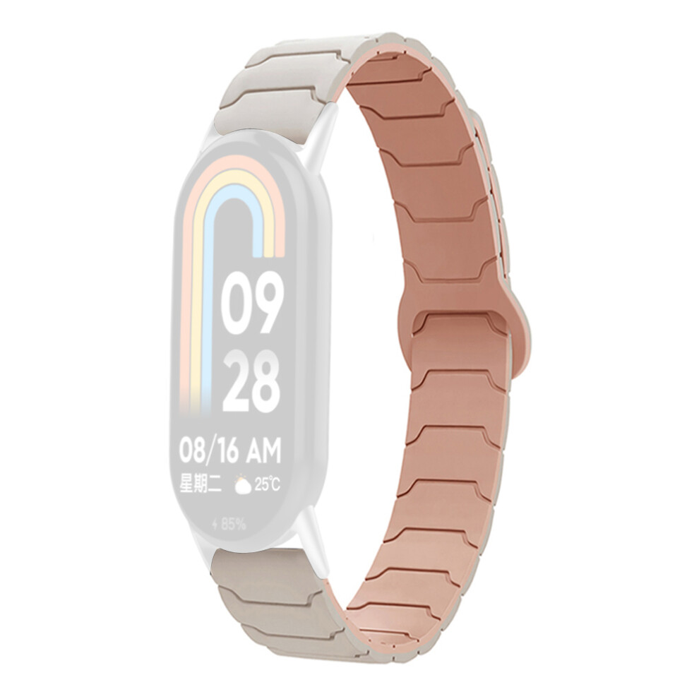(Starlight / ) Watch Band For Xiaomi Smart Band 10 / 9 / 8 Silicone Magnetic Replacement Strap Pink 6914287734234