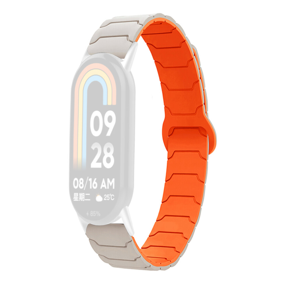 (Starlight / ) Watch Band For Xiaomi Smart Band 10 / 9 / 8 Silicone Magnetic Replacement Strap Orange 6914289577457