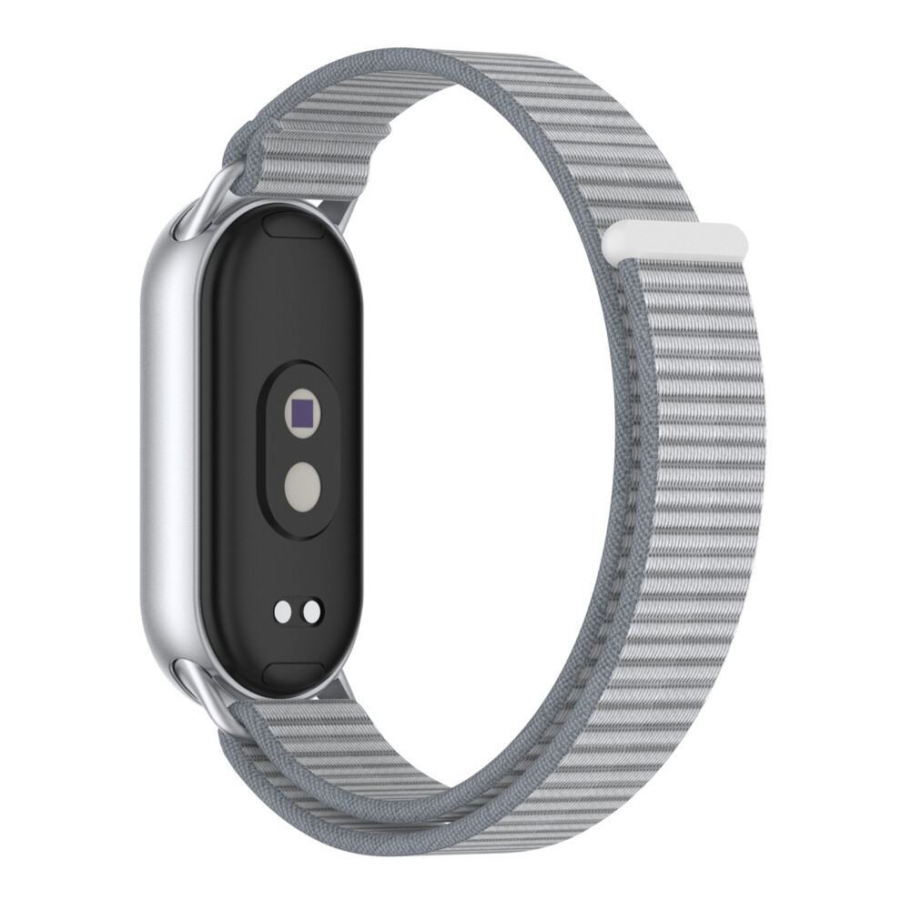 (Grey) Wrist Strap For Xiaomi Smart Band 10 / 9 / 8 Magic Tape Nylon Loop Watch Band Grey 6914285544637