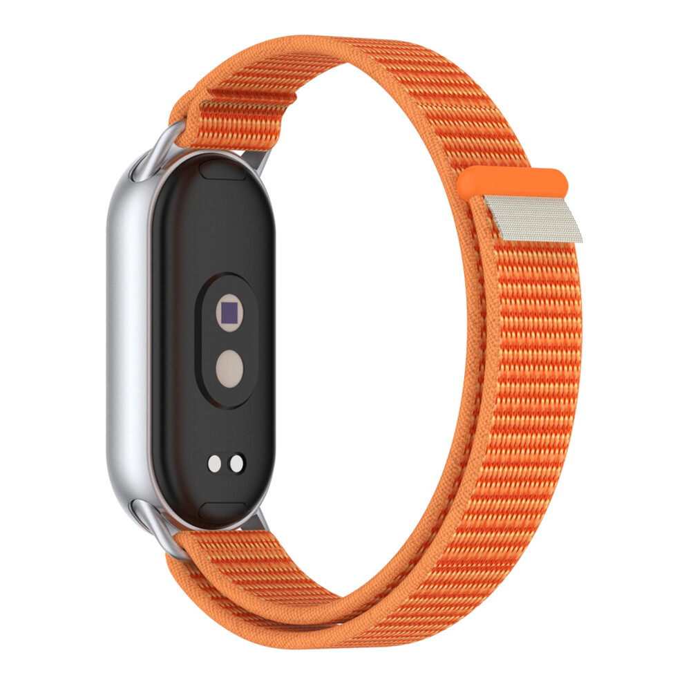 (Orange) Wrist Strap For Xiaomi Smart Band 10 / 9 / 8 Magic Tape Nylon Loop Watch Band With Tail Tab Orange 6914281903797