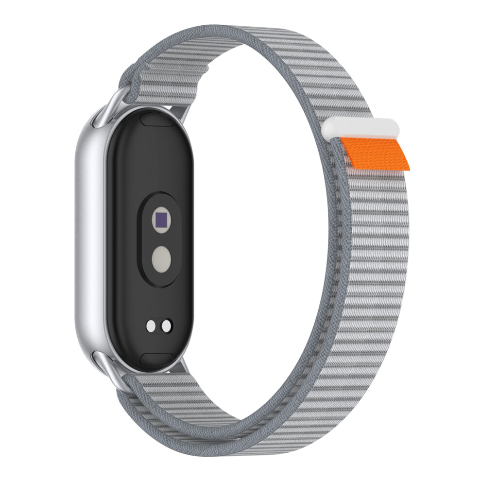 (Grey) Wrist Strap For Xiaomi Smart Band 10 / 9 / 8 Magic Tape Nylon Loop Watch Band With Tail Tab Grey 6914283937653
