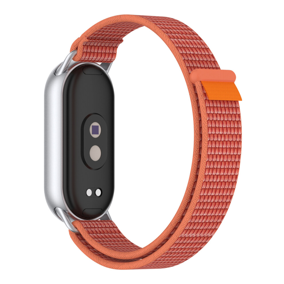 (Rose) Wrist Strap For Xiaomi Smart Band 10 / 9 / 8 Magic Tape Nylon Loop Watch Band With Tail Tab 6914280823997