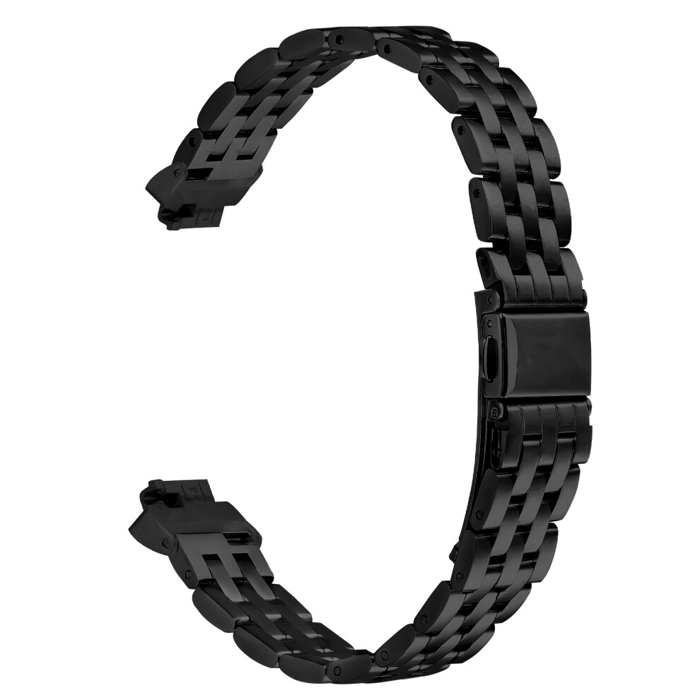 For Fitbit Inspire Hr / Inspire Watch Band Slim Five-Bead Stainless Steel Strap Black 6914284751326