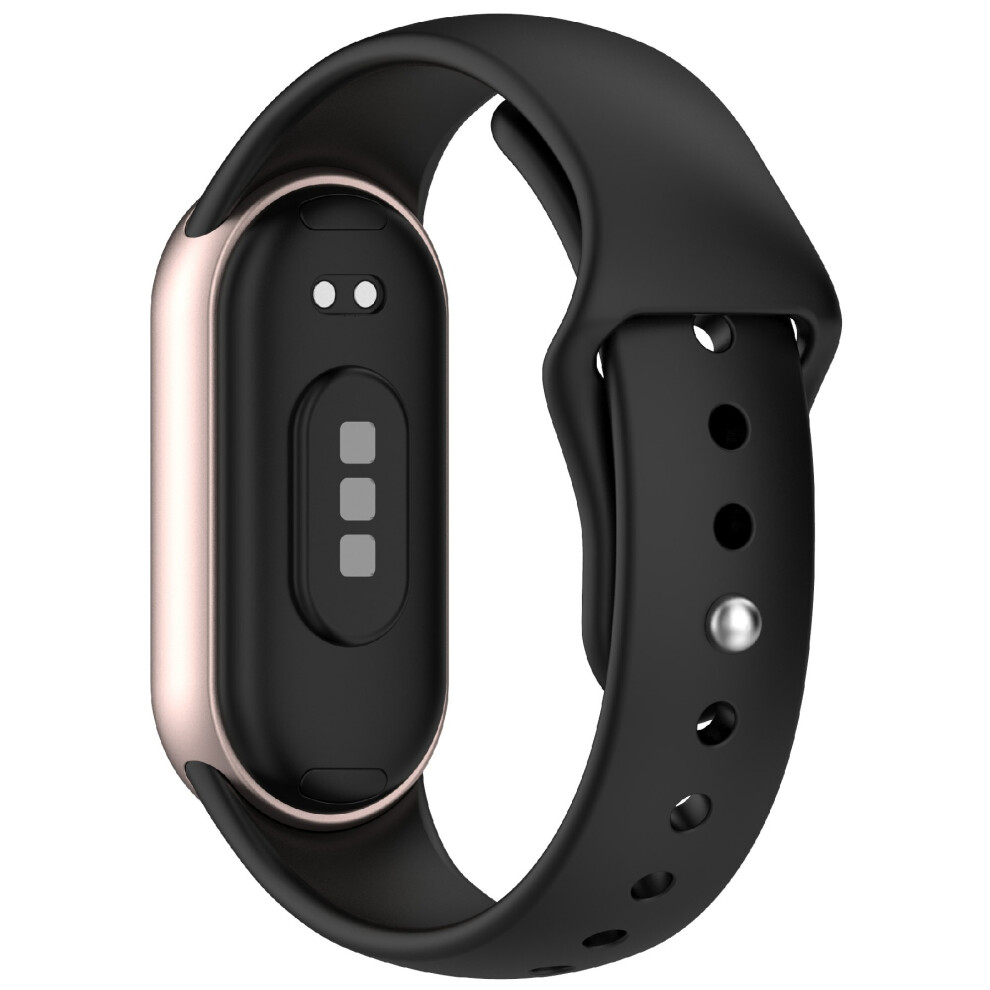 (Black) For Xiaomi Smart Band 10 / 9 / 8 Silicone Watch Band Reverse Buckle Wrist Strap Black 6914282713449