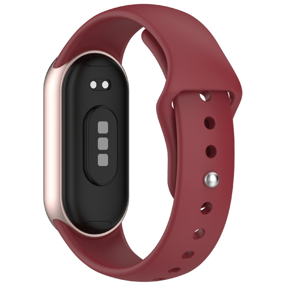 (Wine ) For Xiaomi Smart Band 10 / 9 / 8 Silicone Watch Band Reverse Buckle Wrist Strap Red 6914283298020