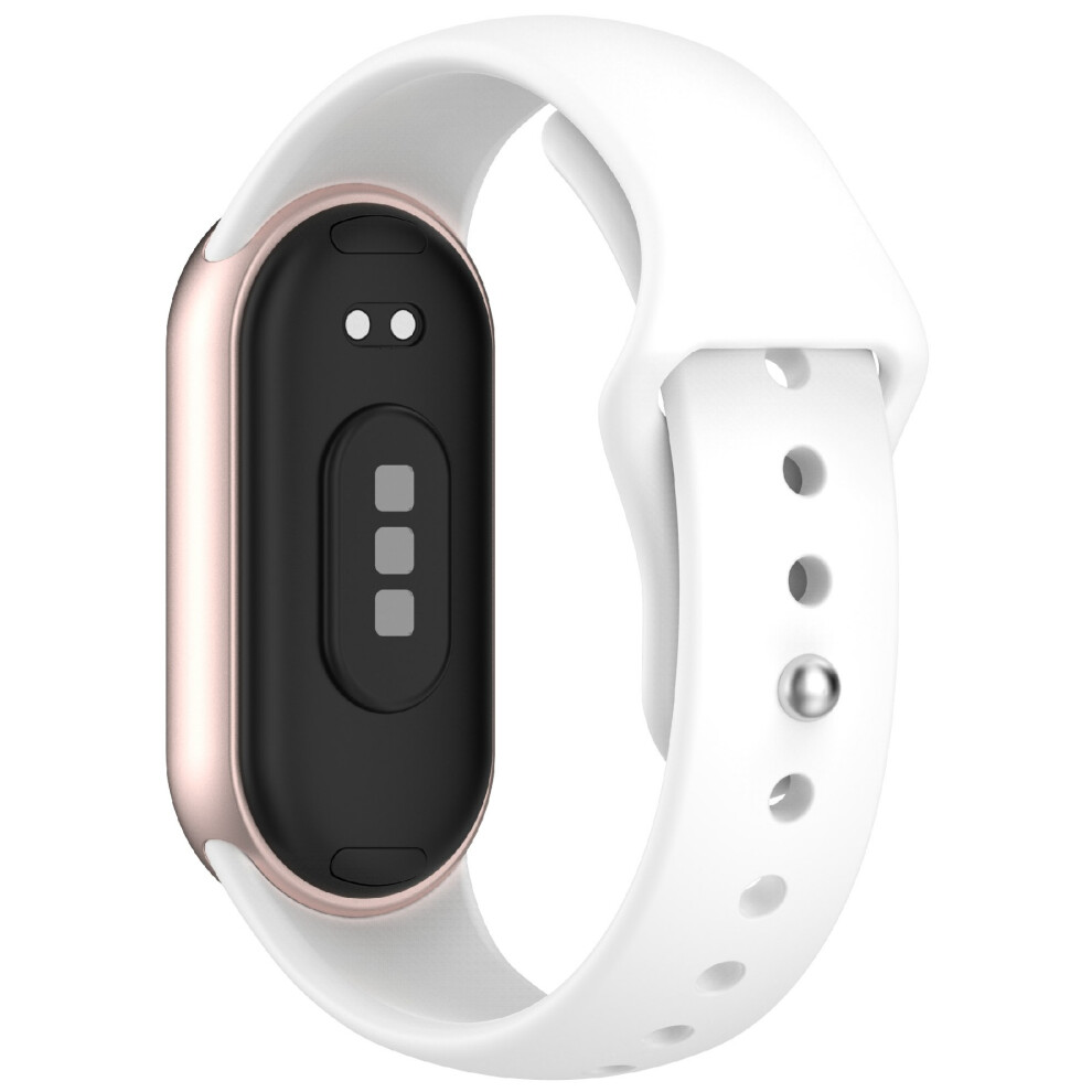 (White) For Xiaomi Smart Band 10 / 9 / 8 Silicone Watch Band Reverse Buckle Wrist Strap White 6914283418848