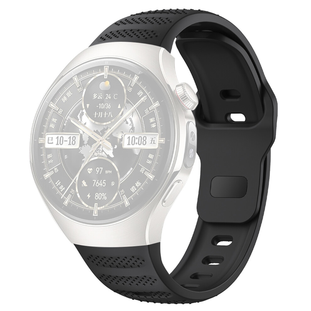 (Black) For Huawei Watch 5 46Mm Smartwatch Band Dot Texture Silicone Wrist Strap Black 6914289577778