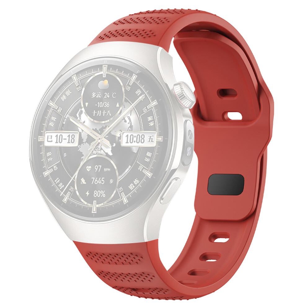 (Red) For Huawei Watch 5 46Mm Smartwatch Band Dot Texture Silicone Wrist Strap Red 6914285564987