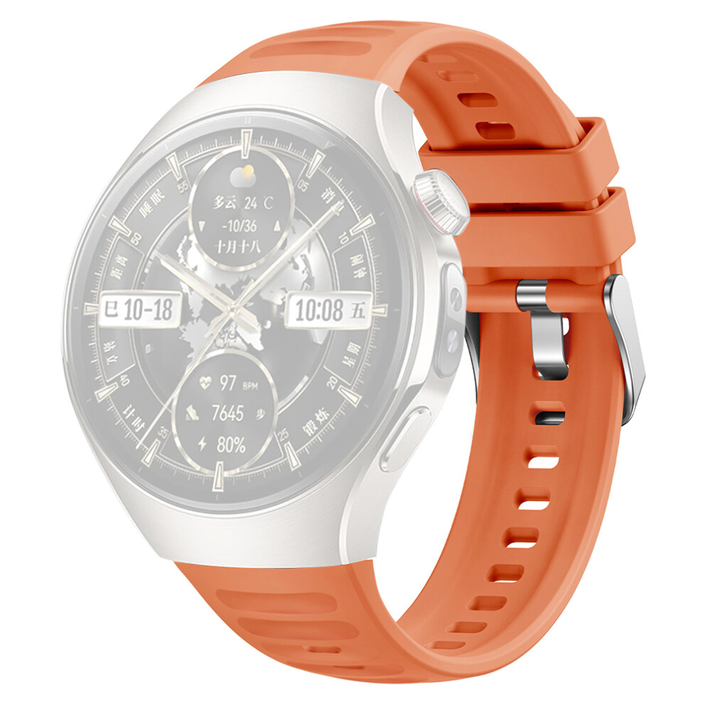 (Orange) For Huawei Watch 5 46Mm Watch Band Wave Texture Silicone Adjustable Strap Orange 6914285698804