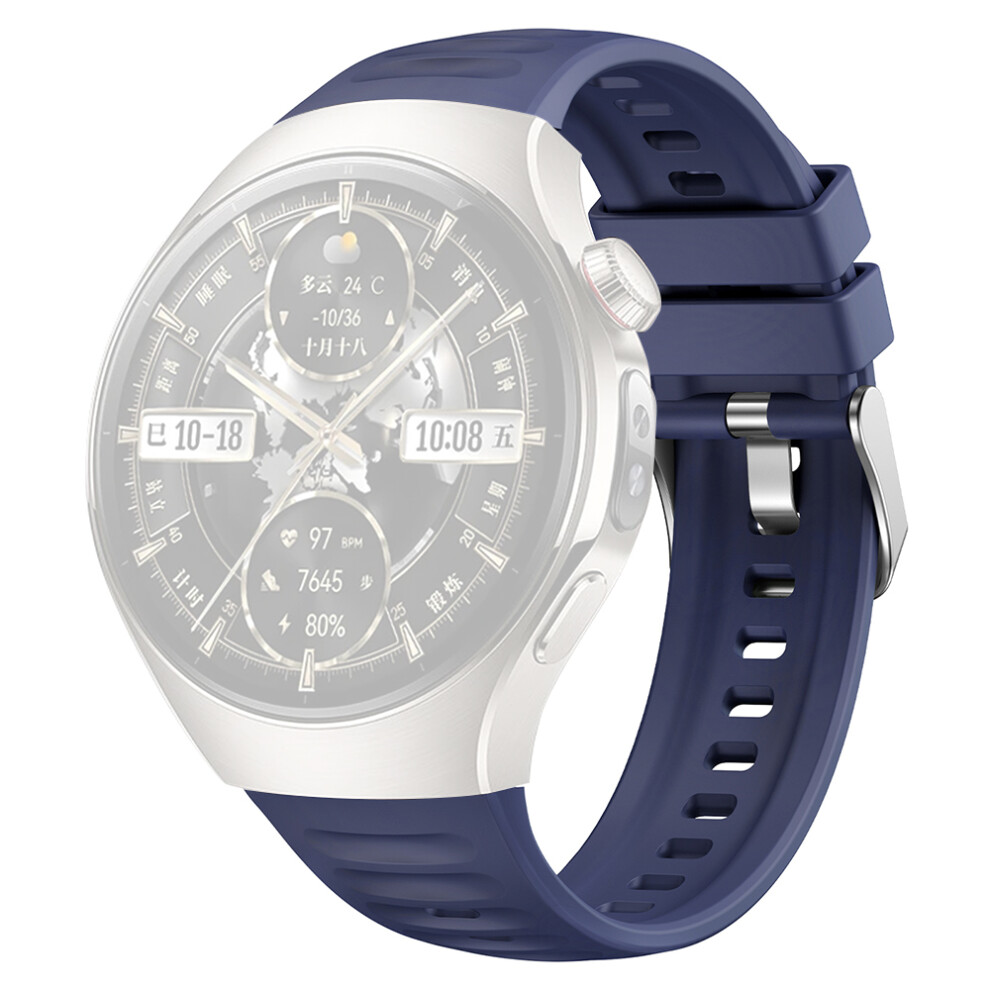 (Blue) For Huawei Watch 5 46Mm Watch Band Wave Texture Silicone Adjustable Strap Blue 6914280032832