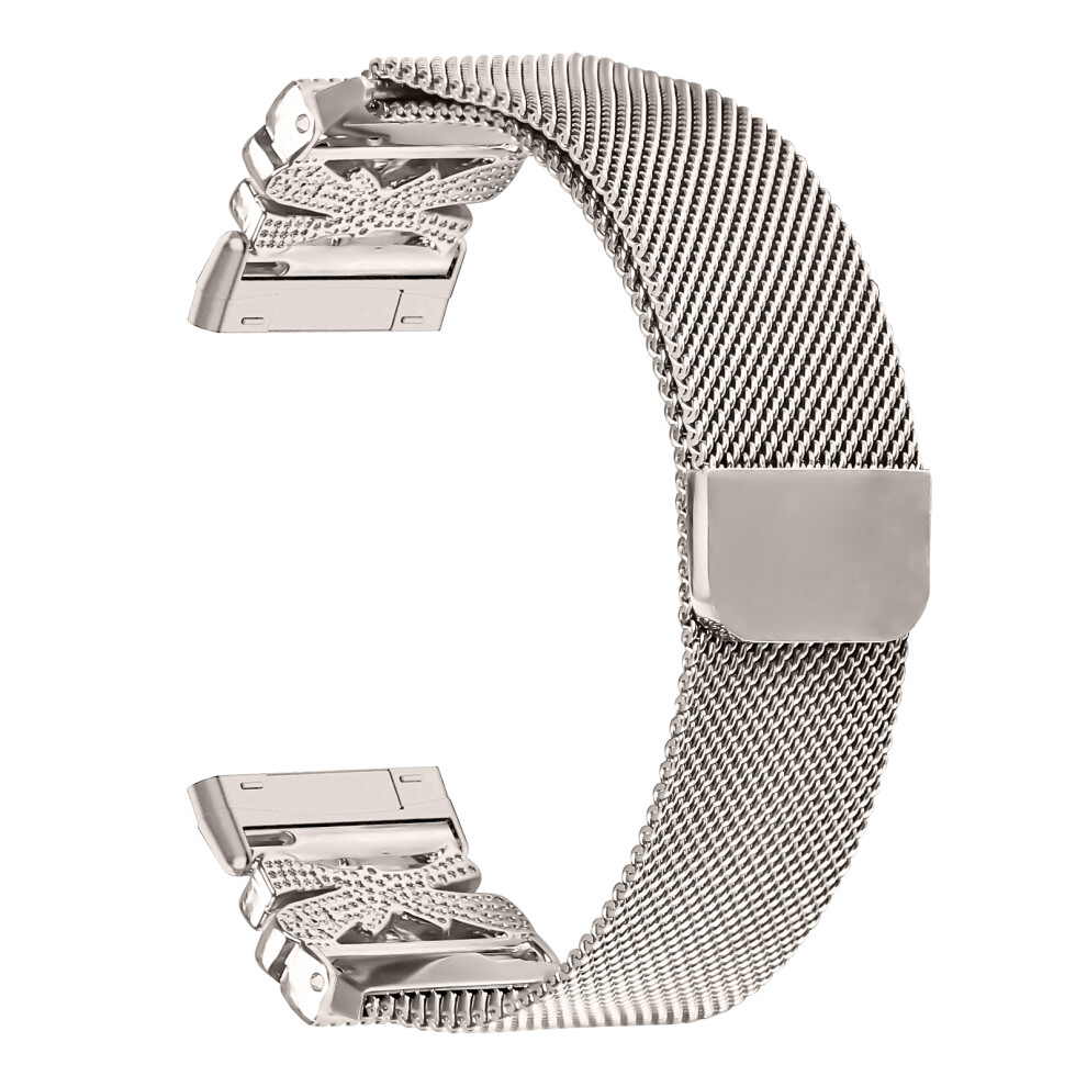 (Starlight) Metal Strap For Fitbit Versa 4 / Sense 2 Milanese Watch Band Butterfly Decor Electroplating Color 6914287604506