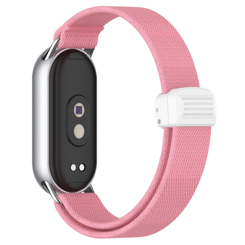 (Pink) Nylon Watch Strap For Xiaomi Smart Band 10 / 9 / 9 Nfc / 8 Magnetic Clasp Adjustable Wristband Pink 6914280715315