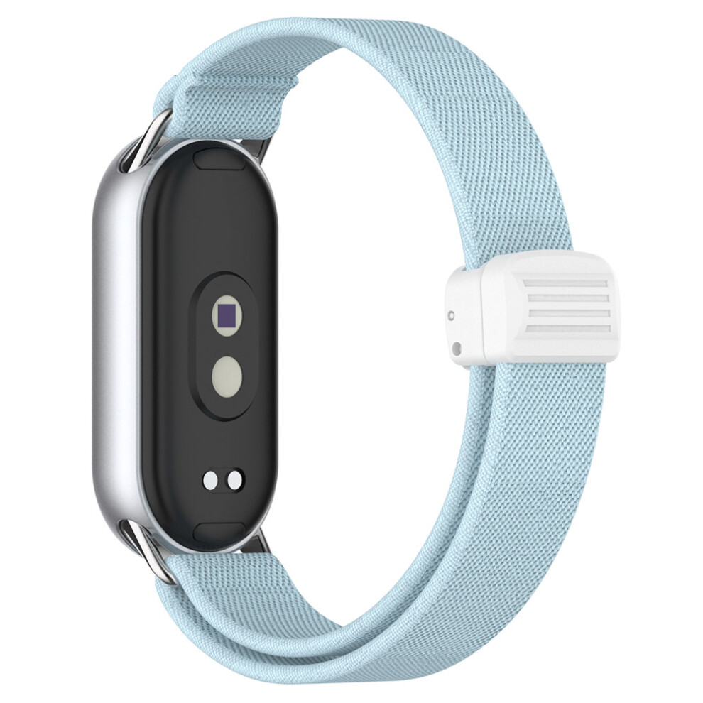 (Light ) Nylon Watch Strap For Xiaomi Smart Band 10 / 9 / 9 Nfc / 8 Magnetic Clasp Adjustable Wristband Blue 6914286297846