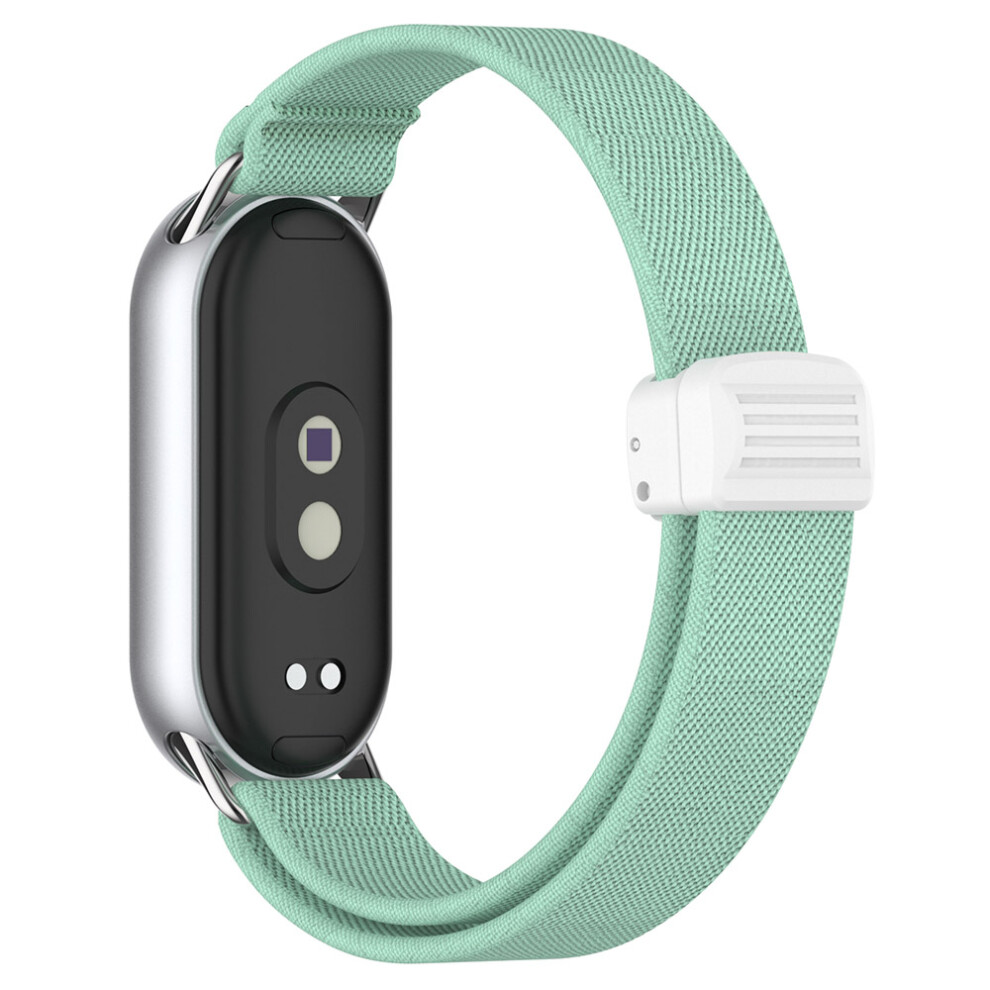 (Light ) Nylon Watch Strap For Xiaomi Smart Band 10 / 9 / 9 Nfc / 8 Magnetic Clasp Adjustable Wristband Green 6914281058664