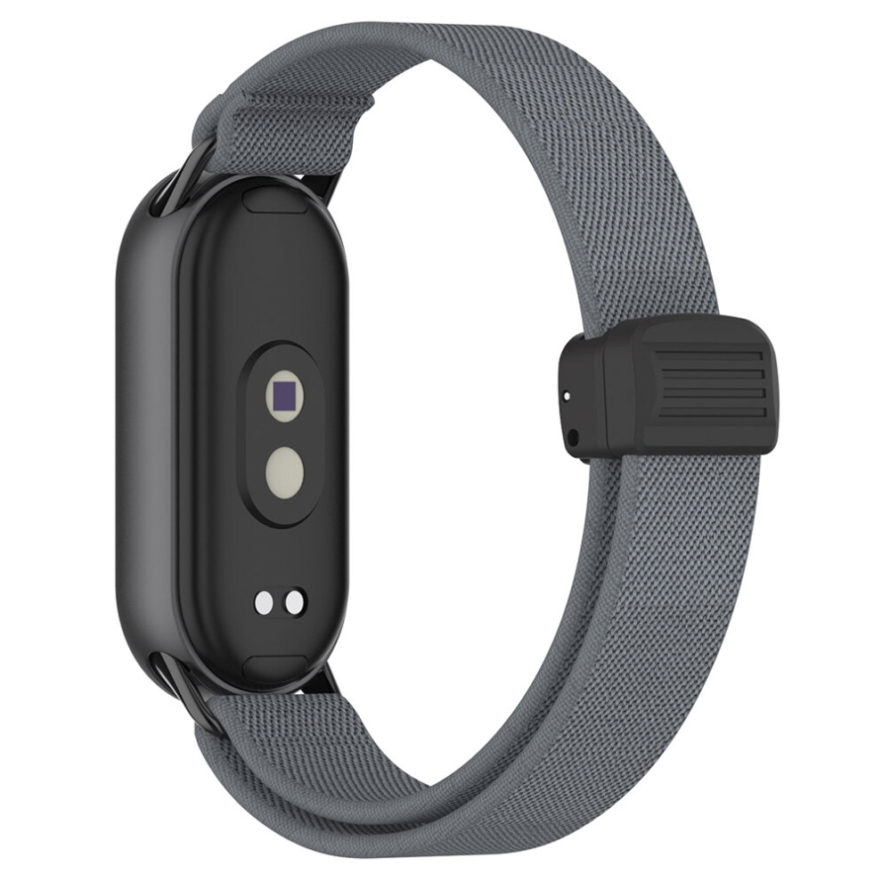 (Charcoal) Nylon Watch Strap For Xiaomi Smart Band 10 / 9 / 9 Nfc / 8 Magnetic Clasp Adjustable Wristband 6914281587362