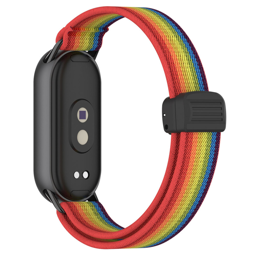 (Rainbow) Nylon Watch Strap For Xiaomi Smart Band 10 / 9 / 9 Nfc / 8 Magnetic Clasp Adjustable Wristband 6914284097332