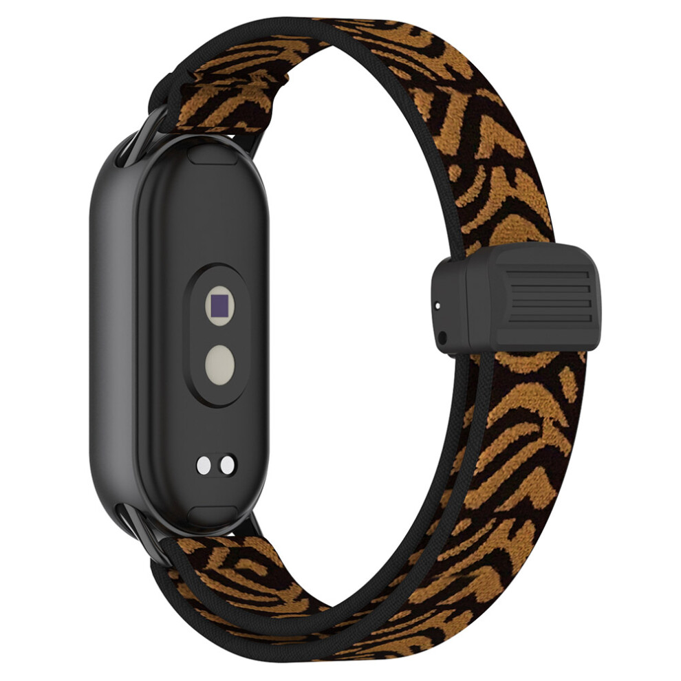 ( Leopard Print) Nylon Watch Strap For Xiaomi Smart Band 10 / 9 / 9 Nfc / 8 Magnetic Clasp Adjustable Wristband Brown 6914285886010