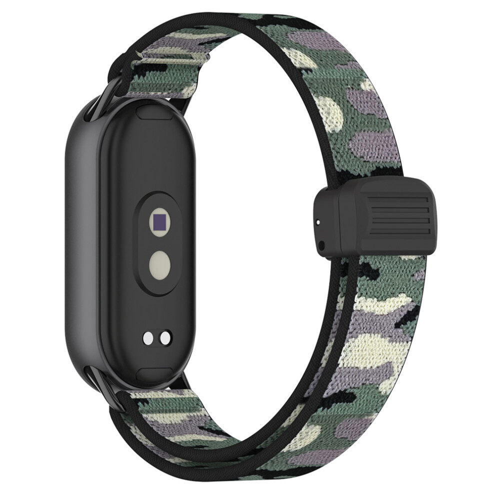 (Camouflage Jungle) Nylon Watch Strap For Xiaomi Smart Band 10 / 9 / 9 Nfc / 8 Magnetic Clasp Adjustable Wristband 6914281943816