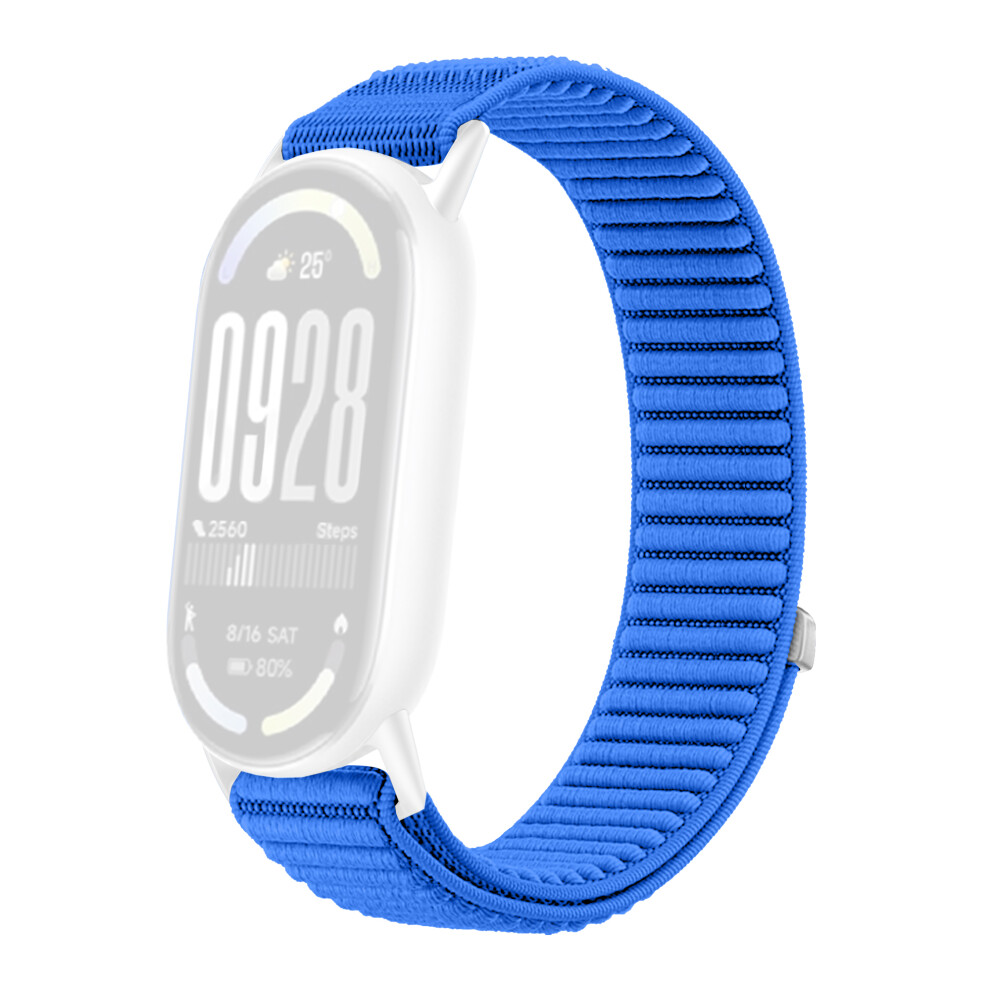 (Blue) Wrist Strap For Xiaomi Smart Band 10 / 9 / 8 Magic Tape Nylon Woven Watch Band Blue 6914282278689
