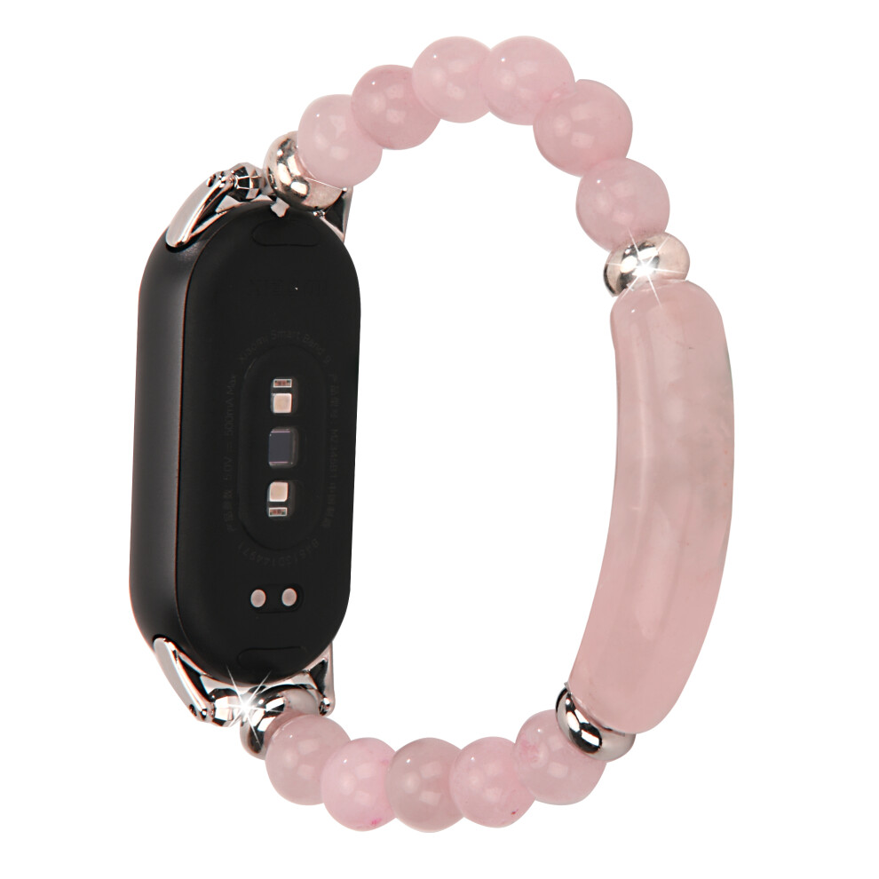 (Pink) For Xiaomi Smart Band 9 / 8 Watch Strap Stylish Beaded Bracelet Wrist Band Pink 6914282222637