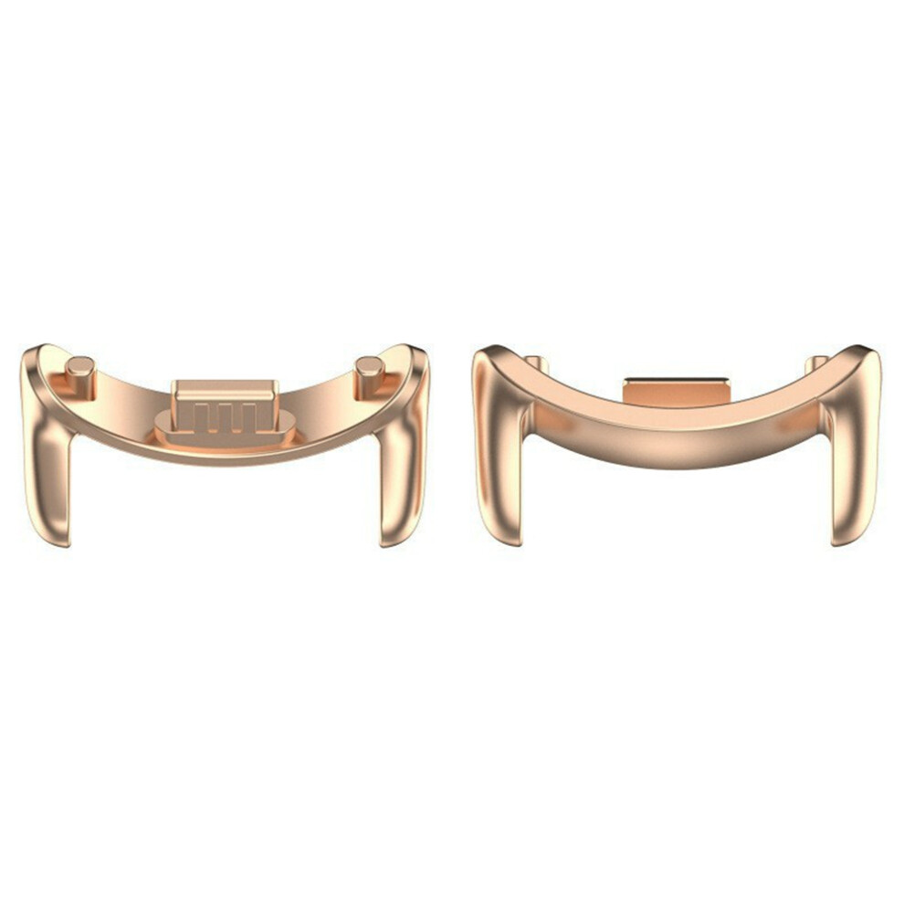 (Rose ) 1 Pair Watch Band Adapter For Xiaomi Smart Band 9 / 8 Stainless Steel Connector, 14Mm Width Gold 6914285273414