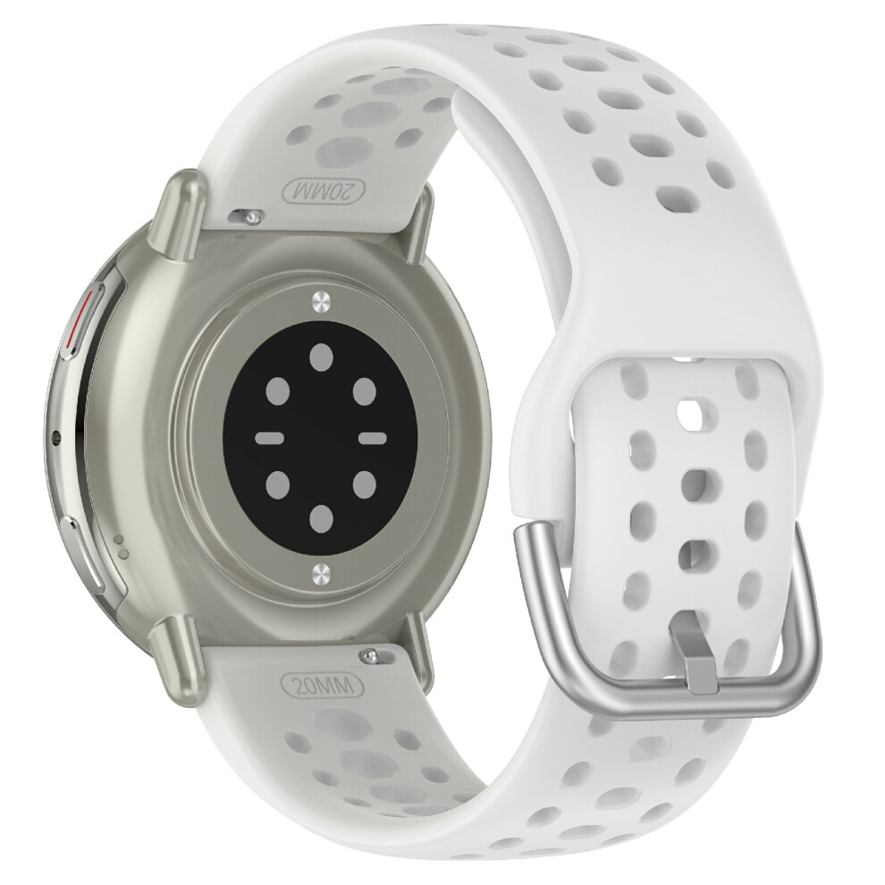 (White) For Huami Amazfit Active 2 Square (A2434) Watch Band Holes Design Breathable Silicone Strap White 6914289401769
