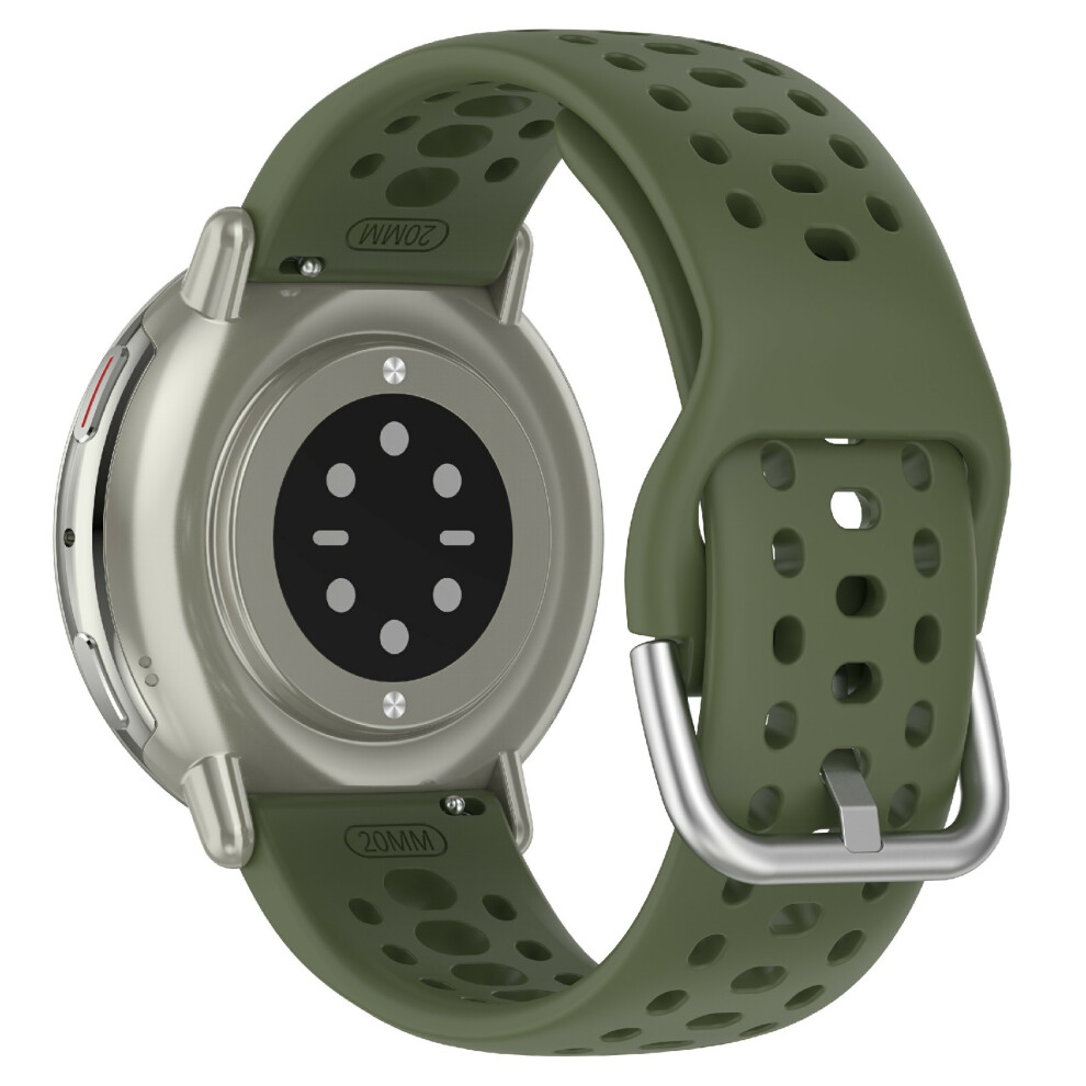 (Army ) For Huami Amazfit Active 2 Square (A2434) Watch Band Holes Design Breathable Silicone Strap Green 6914280302751