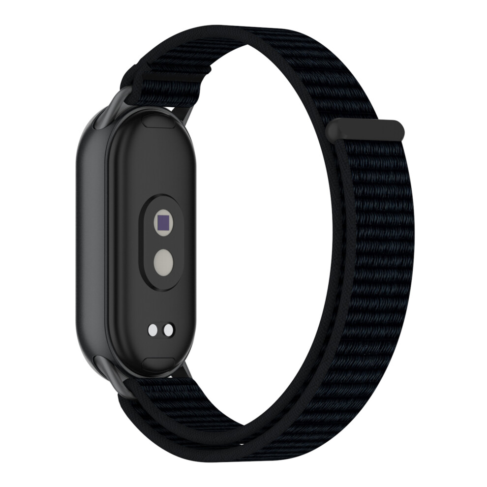 (Black) Wrist Strap For Xiaomi Smart Band 10 / 9 / 8 Magic Tape Nylon Loop Watch Band Black 6914280884639