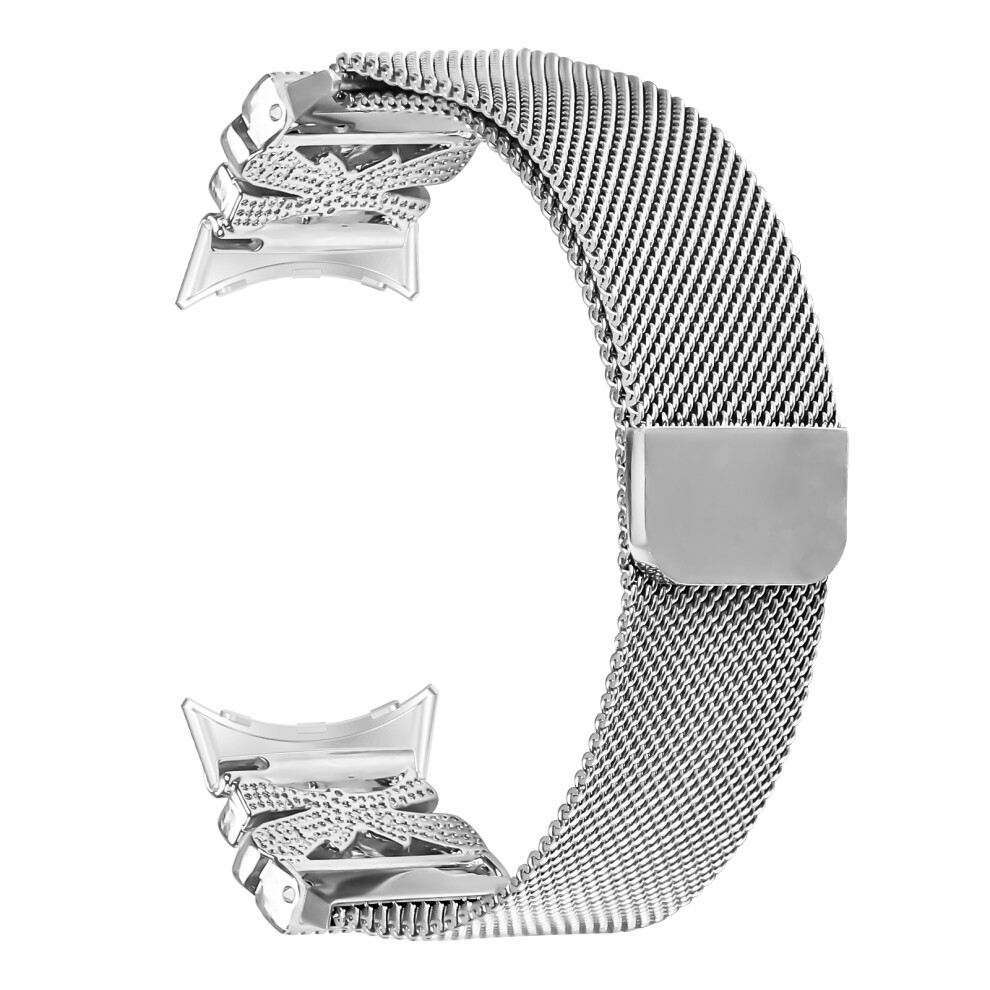 Watch Strap For Google Pixel Watch 3 41Mm / Pixel Watch 2 / Pixel Watch Butterfly Decor Milanese Metal Band, Silver 6914280079738