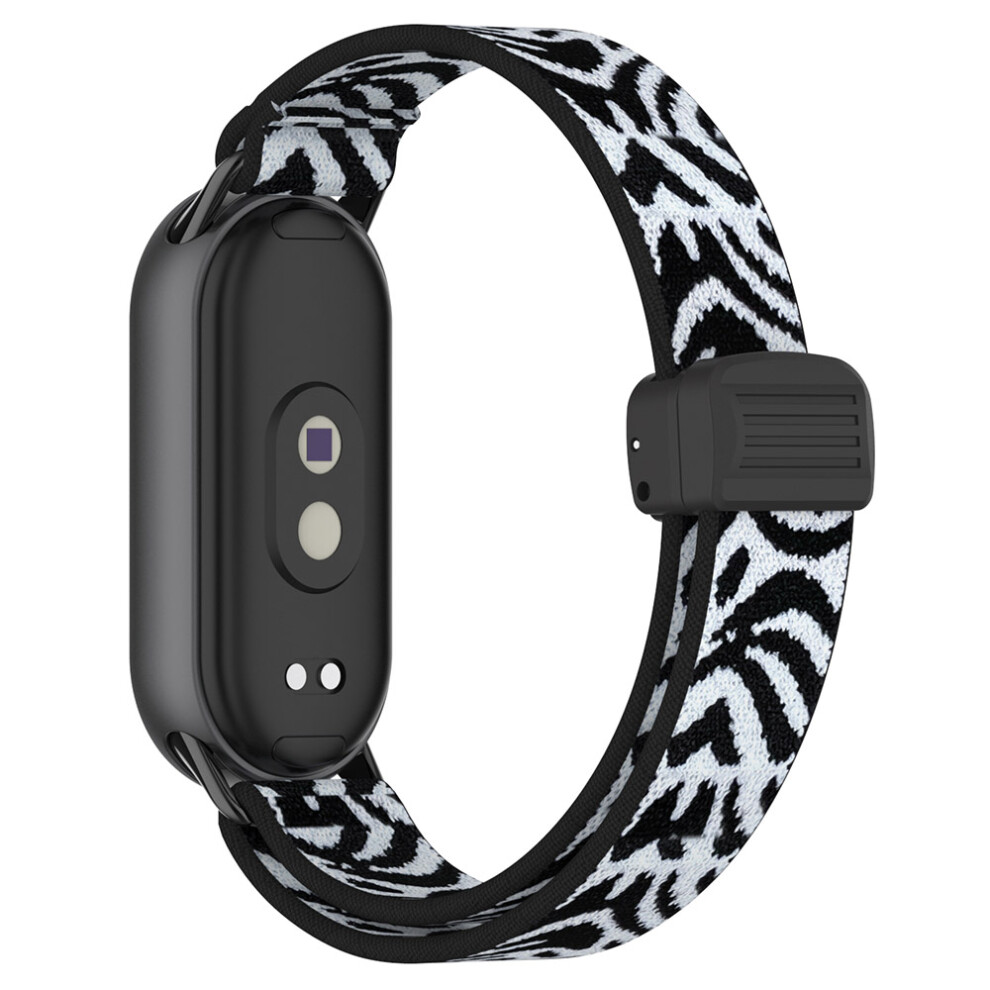 (Leopard Print) Nylon Watch Strap For Xiaomi Smart Band 10 / 9 / 9 Nfc / 8 Magnetic Clasp Adjustable Wristband 6914288298186