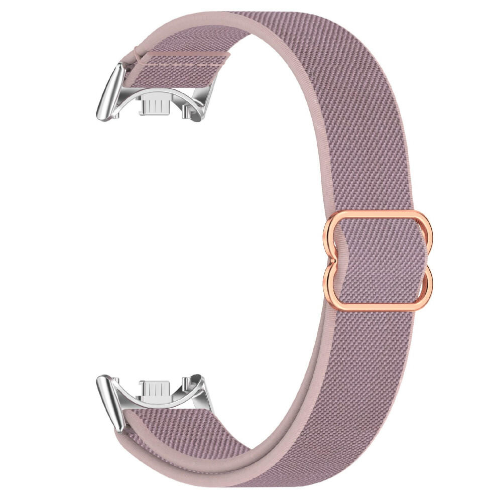 (Light ) Watch Band For Xiaomi Smart Band 10 / 9 / 8 Elastic Woven Nylon Wrist Strap Purple 6914280463353