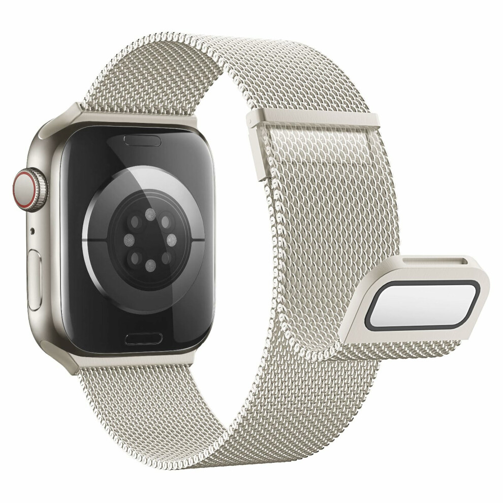 (Starlight) Colored Metal Strap For Apple Watch Series 11 10 42Mm / 9 8 7 41Mm / Se3 Se2 Se 6 5 4 40Mm / 3 2 1 38Mm Magnetic Closure Milanese 6914288646895