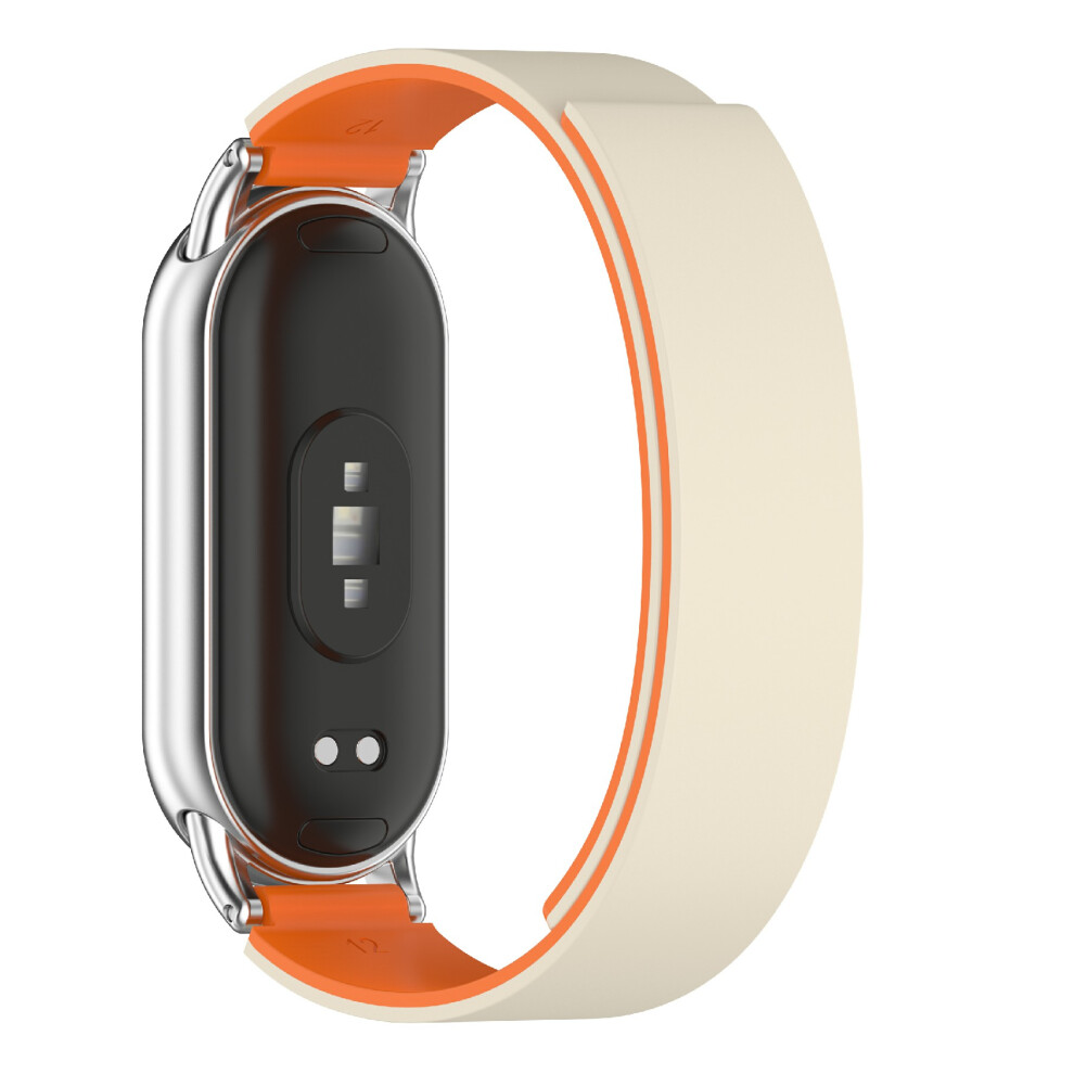(Starlight / ) For Xiaomi Smart Band 10 Silicone Strap Magnetic Replacement Watch Band Orange 6914283006779