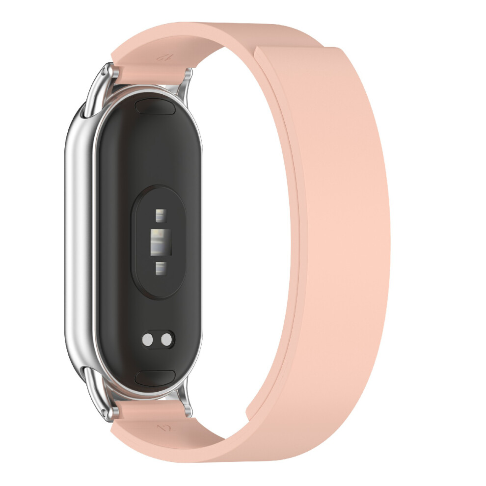 (Pink) For Xiaomi Smart Band 10 Silicone Strap Magnetic Replacement Watch Band Pink 6914281988855