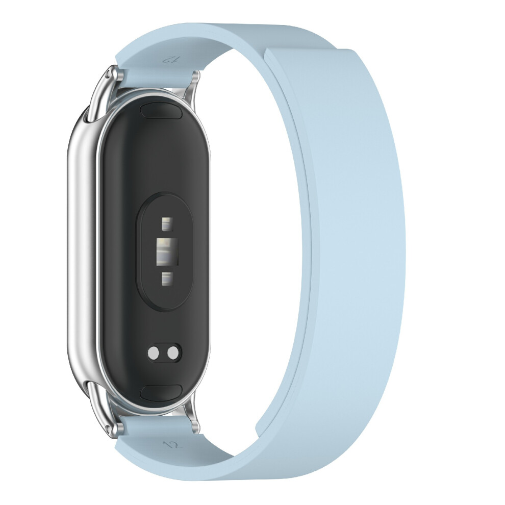 (Blue) For Xiaomi Smart Band 10 Silicone Strap Magnetic Replacement Watch Band Blue 6914281139769