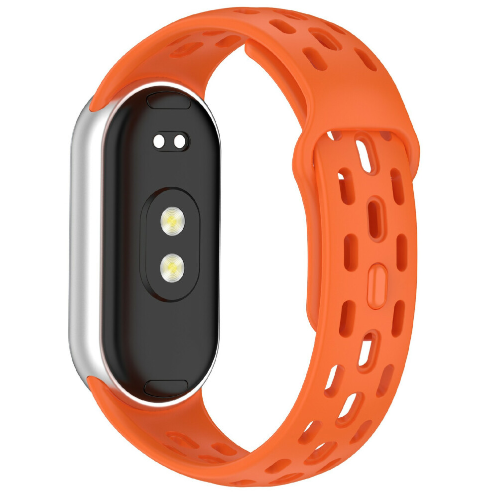 (Orange) Watch Band For Xiaomi Smart Band 10 / 9 / 8 Holes Design Adjustable Tpu Strap Orange 6914281683309