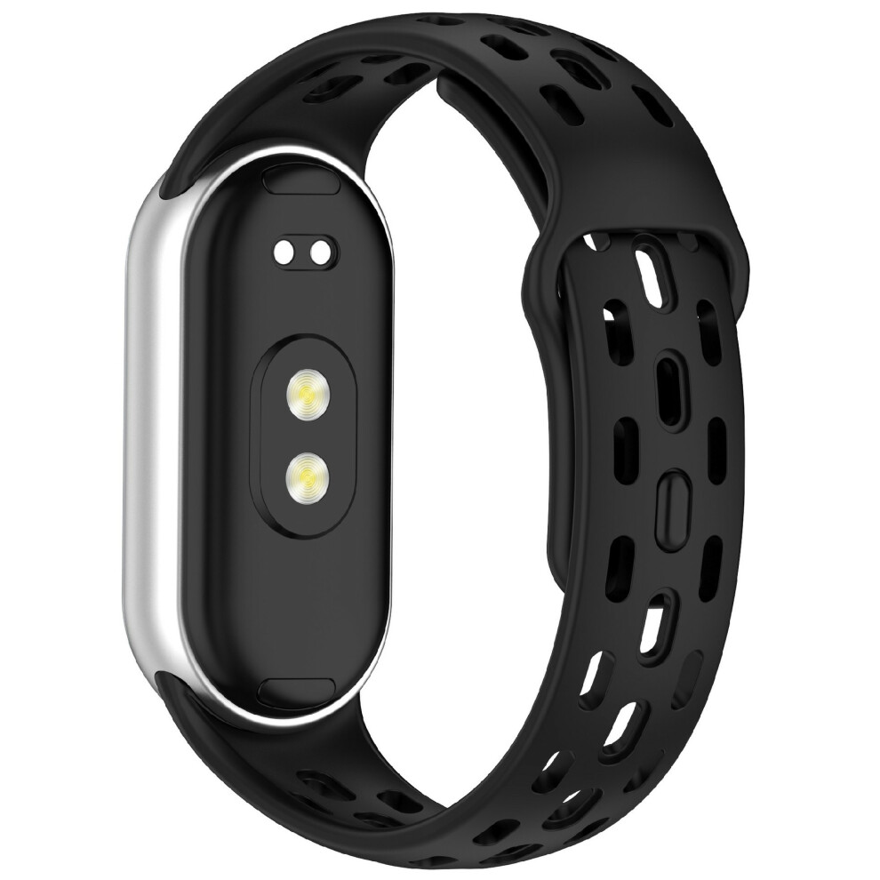 (Black) Watch Band For Xiaomi Smart Band 10 / 9 / 8 Holes Design Adjustable Tpu Strap Black 6914282686965