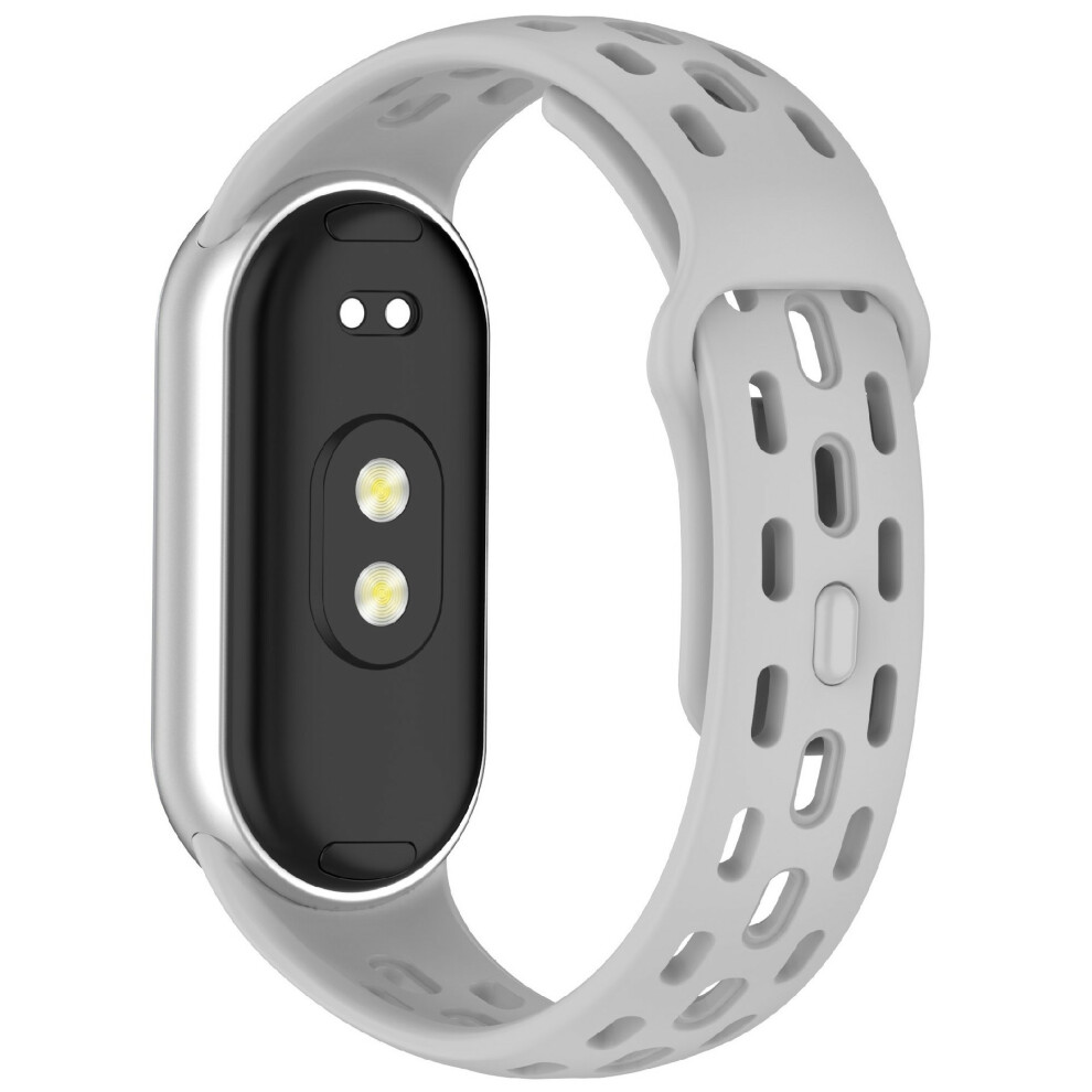 (Grey) Watch Band For Xiaomi Smart Band 10 / 9 / 8 Holes Design Adjustable Tpu Strap Grey 6914287955103