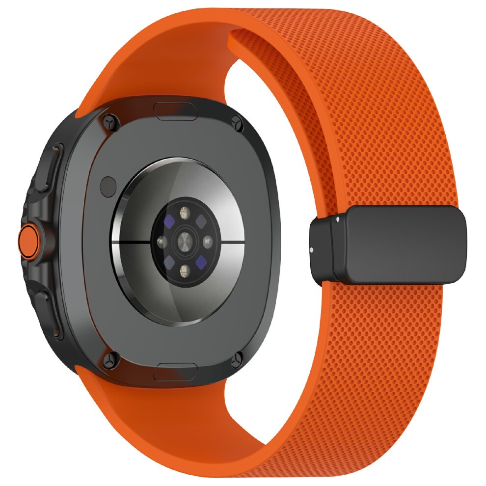 (Orange) Watch Band For Samsung Galaxy Watch8 44Mm / 40Mm / Watch8 Classic 46Mm Magnetic Buckle Silicone Strap Orange 6914282513254