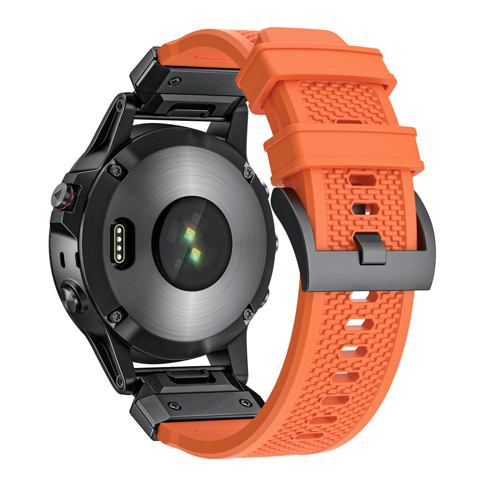 (Orange) For Garmin Fenix 8 47Mm / Fenix E 47Mm Wrist Band 22Mm Universal Silicone Watch Strap Orange 6914289588613