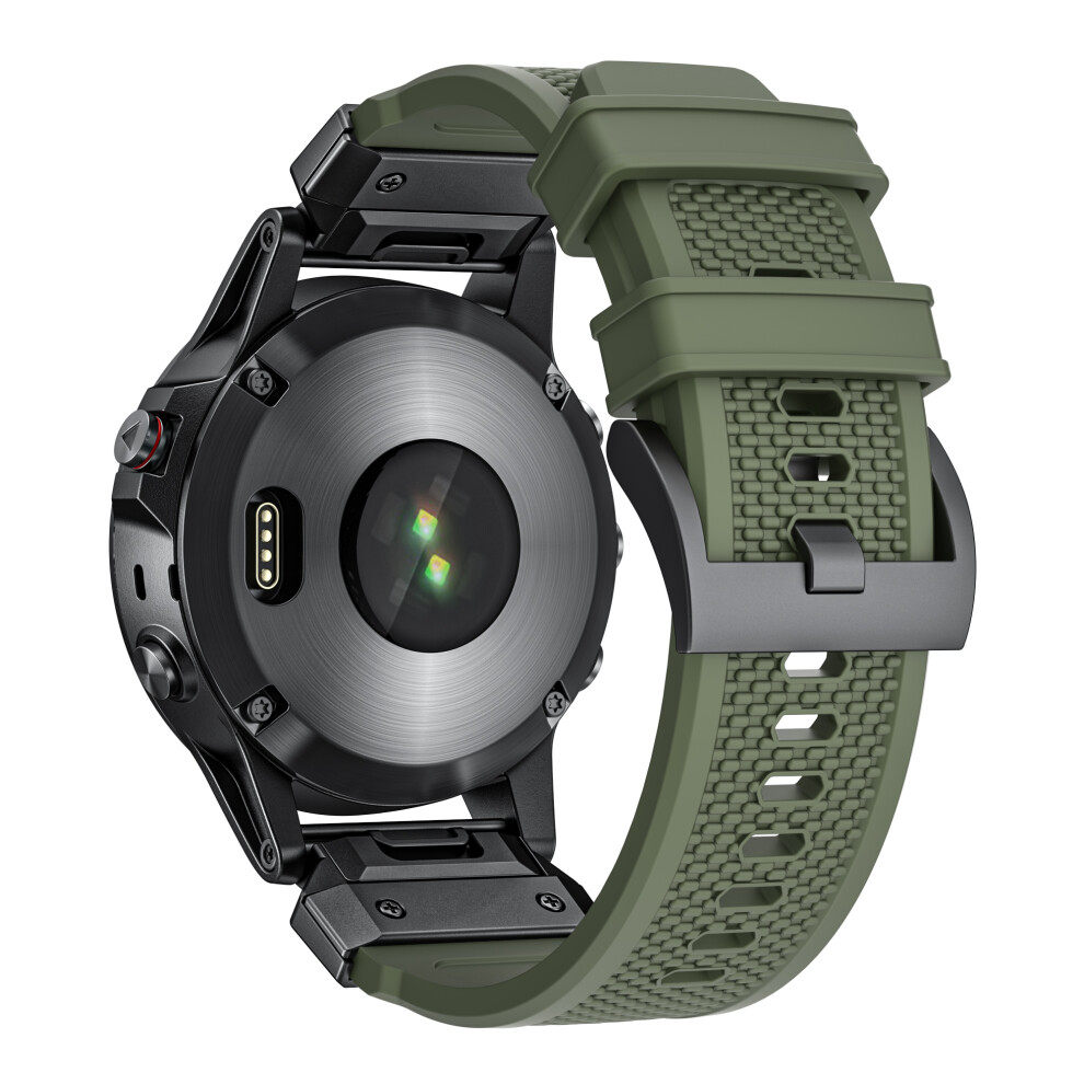 (Army ) For Garmin Fenix 8 47Mm / Fenix E 47Mm Wrist Band 22Mm Universal Silicone Watch Strap Green 6914283354511