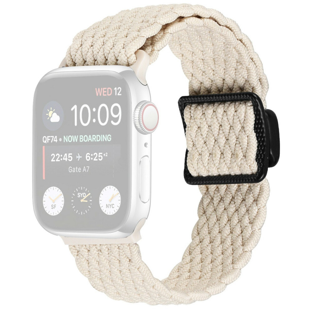 (Starlight) Elastic Braided Strap For Apple Watch Series 11 10 42Mm / 9 8 7 41Mm / Se3 Se2 Se 6 5 4 40Mm / 3 2 1 38Mm Magnetic Nylon Watch Ba 6914281087558
