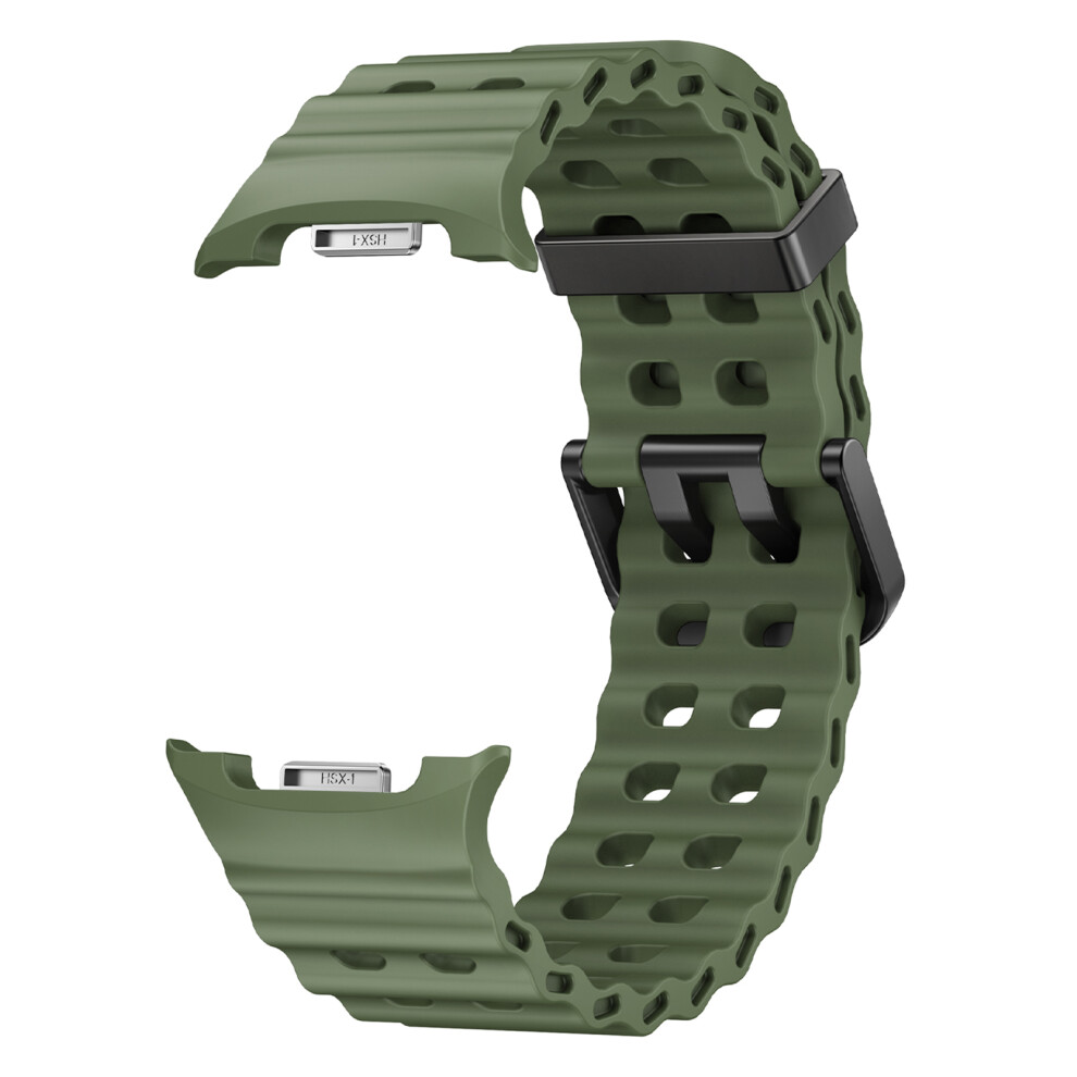 (Army ) Silicone Band For Samsung Galaxy Watch8 44Mm / 40Mm / Watch8 Classic 46Mm Solid Color Quick Release Watch Strap Green 6914283034703
