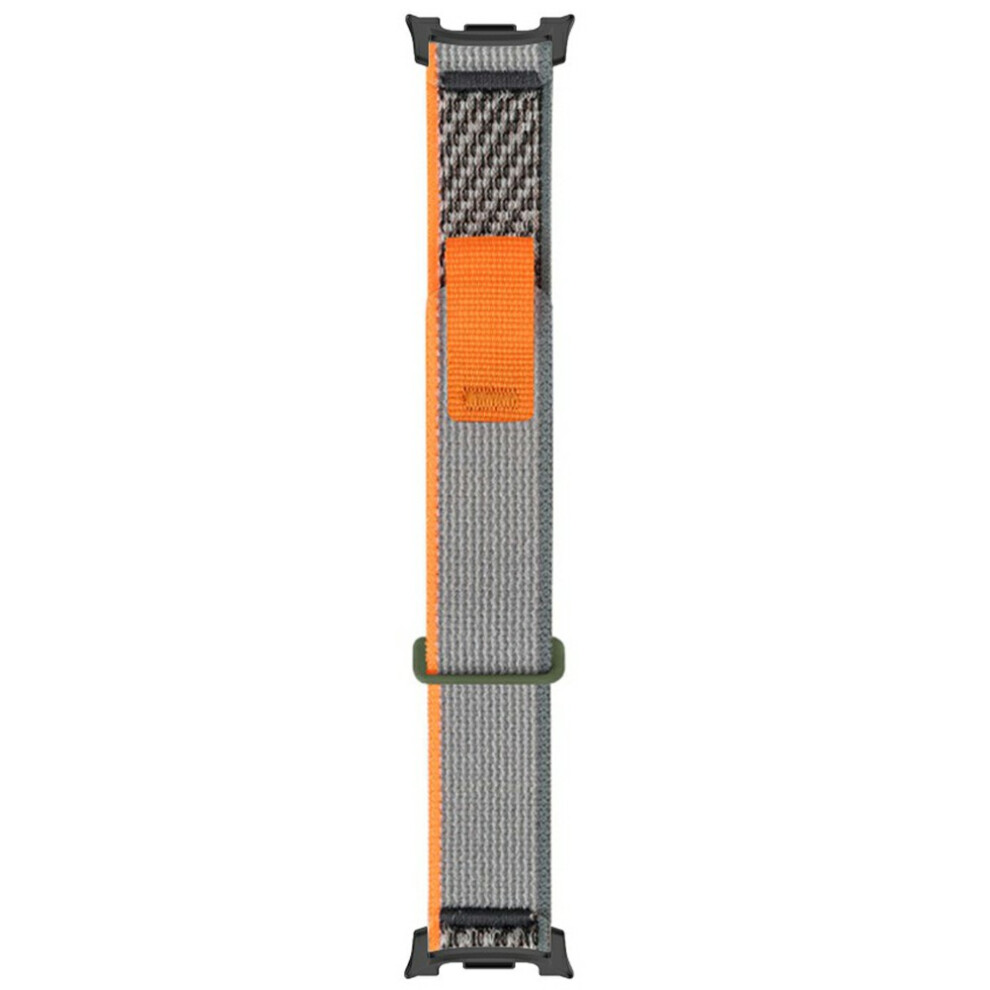 (Orange / Grey) Nylon Watch Strap For Samsung Galaxy Watch8 44Mm / 40Mm / Watch8 Classic 46Mm Loop Fastener Wrist Band With Metal Connectors Orange,Grey 6914280622286