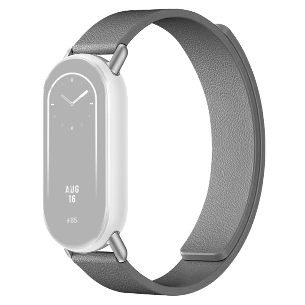 (Grey) Silicone Band For Xiaomi Smart Band 10 / 10 Nfc / 10 Ceramic / 9 / 9 Nfc / 9 Ceramic Edition / 8 / 8 Nfc Litchi Texture Magnetic Grey 6914285302305